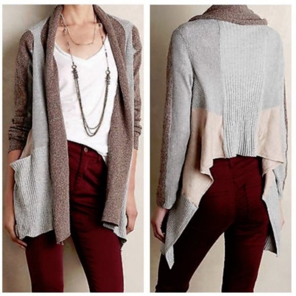 Anthropologie Sweaters - Sparrow Hi Lo Patchwork Open Cardigan PL